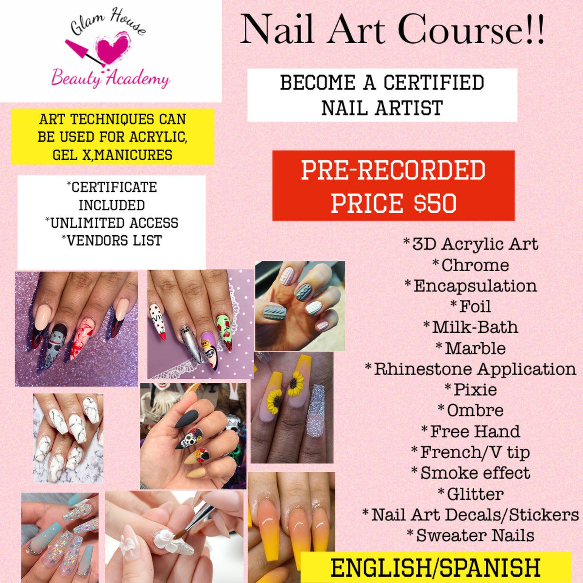 Online Airbrush Nail Art – GlamHouse Beauty Academy and Beauty Store