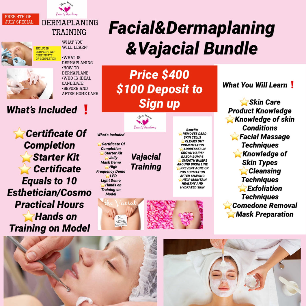 Facial & Vajacial & Dermaplaning Bundle