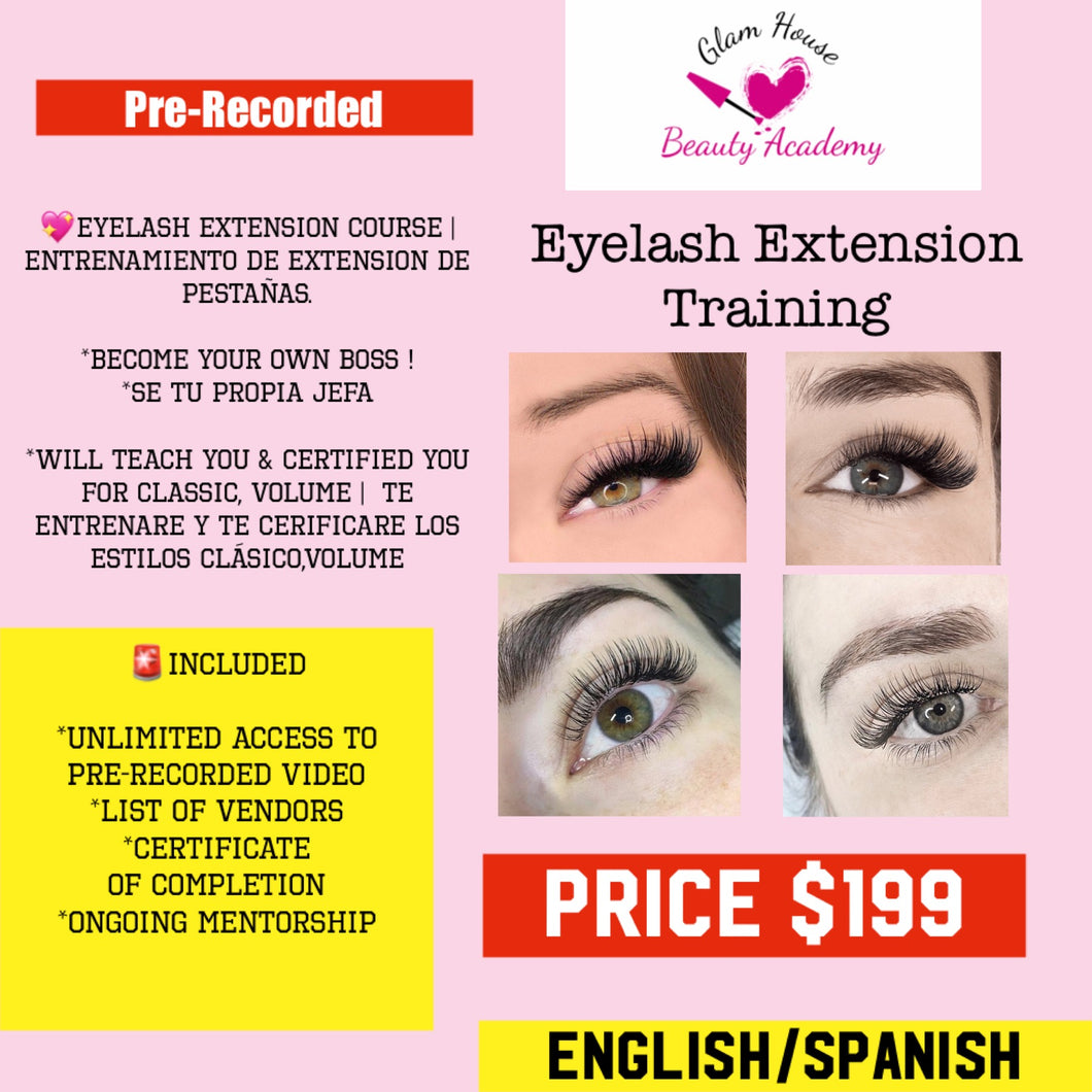 Pre-Recorded Lash Extensions Training